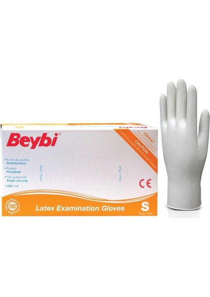 Lateks Pudralı Eldiveni Small 100lü