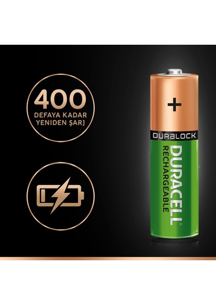 2500 Mah Şarjlı Aa Kalem Pil 8'li + Pil Kutusu