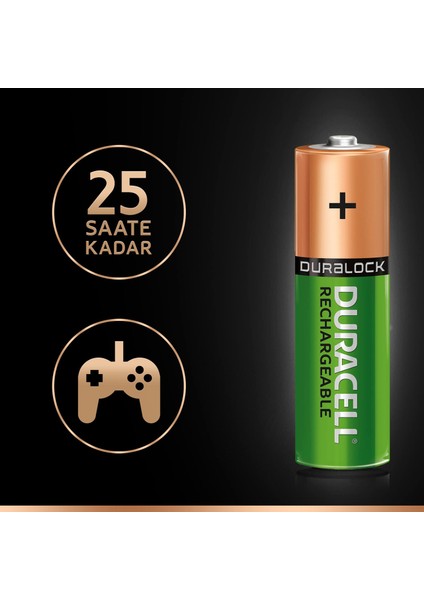 2500 Mah Şarjlı Aa Kalem Pil 8'li + Pil Kutusu