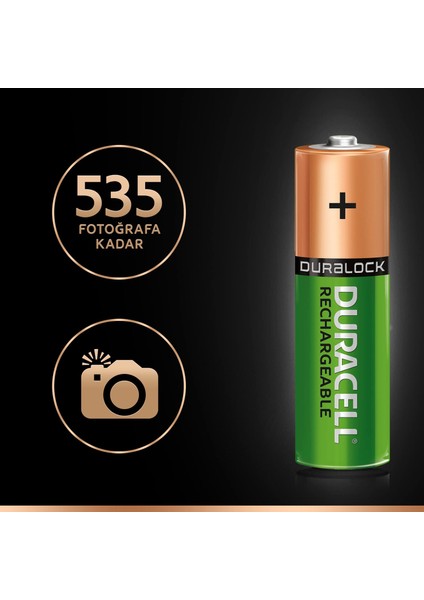 2500 Mah Şarjlı Aa Kalem Pil 8'li + Pil Kutusu