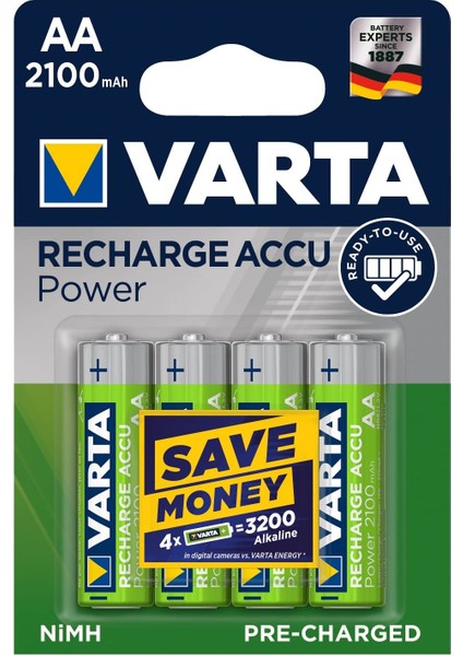 Power-Xtra PX200 Pil Şarj Cihazı + Varta 2100 Mah Şarjlı Kalem Pil 4'lü modelleri