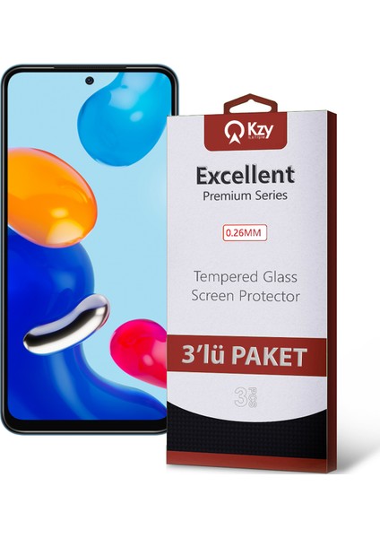 Xiaomi Redmi Note 11 Temperli Ekran Koruyucu Kırılmaz Cam Ekonomik 3'lü Paket