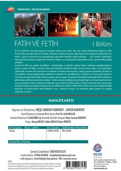 Fatih ve Fetih (Trt DVD Arşiv 58 - Dvd)