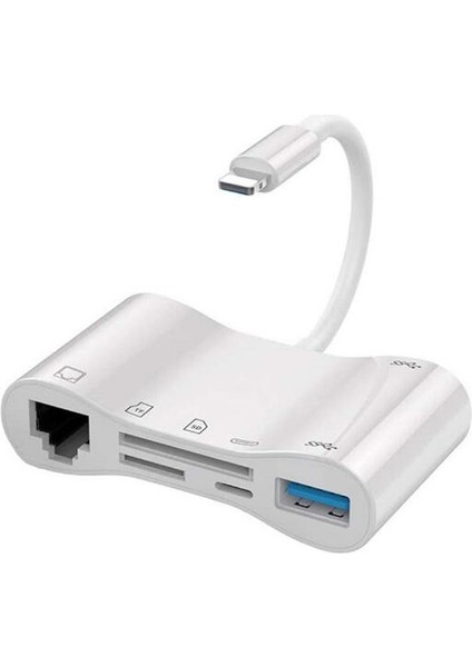 BYL-1034 Lighting To Ethernet Lan RJ45 USB Otg Kamera Çevirici Adaptör