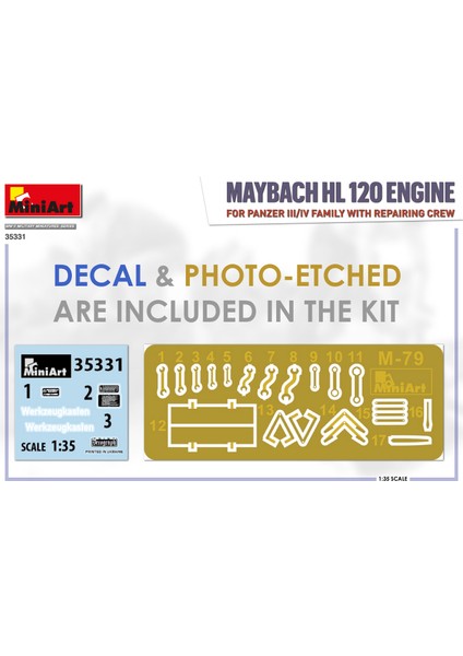 Maket Maybach Hl 120 Motor ve Tamirci Mürettebatı 1:35 N:35331