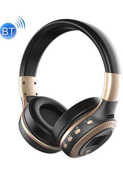 B19 Katlanır Kafa Bluetooth Stereo Müzik Kulaklık (Altın) (Yurt Dışından)