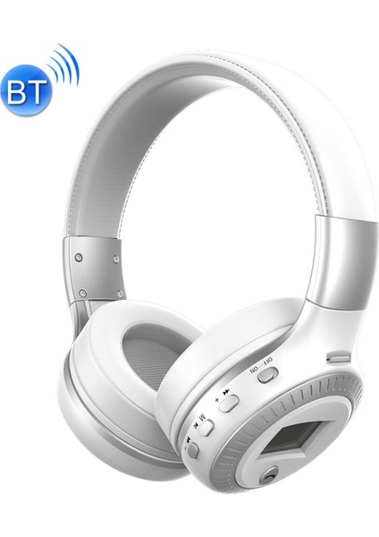 B19 Katlanır Kafa Bluetooth Stereo Müzik Kulaklık (Beyaz) (Yurt Dışından)