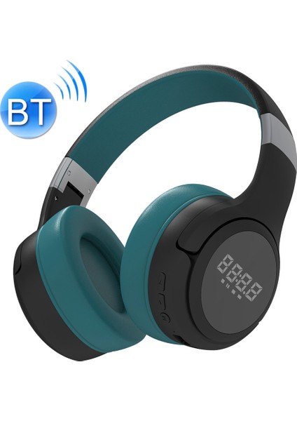 B28 Katlanır Kafa Bluetooth Stereo Müzik Kulaklık Ekran (Koyu Yeşil) (Yurt Dışından)