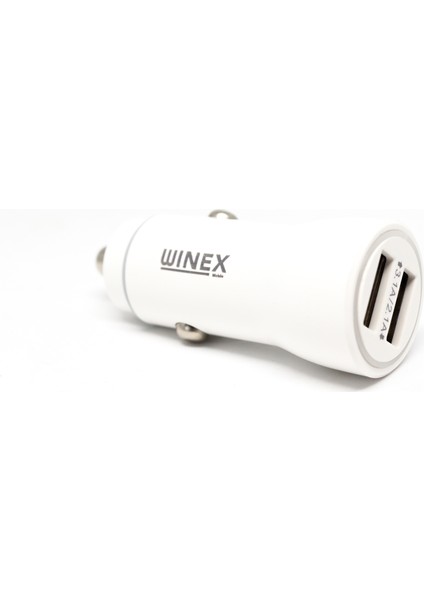 W001 USB A Çift Çıkışlı 3.1A Araç Şarj Aleti Beyaz