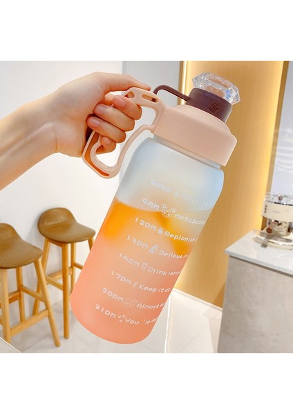 1.6l Gradyan Renk Alanı Plastik Spor Su Kupası Pembesi (Yurt Dışından)