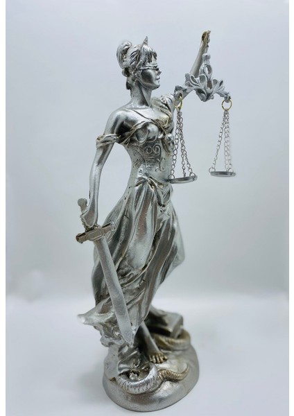 Myk Adaletin Simgesi Adalet Kadın Terazisi Themis Adalet Heykeli Gümüş