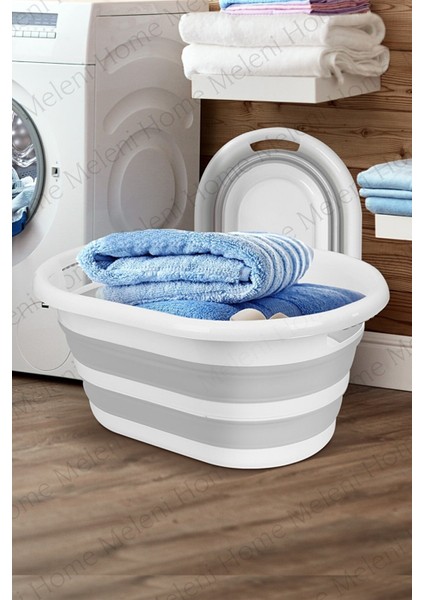 2'li Lüx Banyo Seti - Keçe Kapaklı Kirli Çamaşır Sepeti - Katlanabilir Akordiyon Çamaşır Sepeti fırsatları