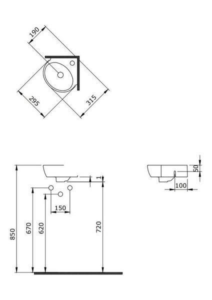 Bocchi Mi̇ni̇ Köşe Lavabo 30 cm Beyaz 1392-001-0126