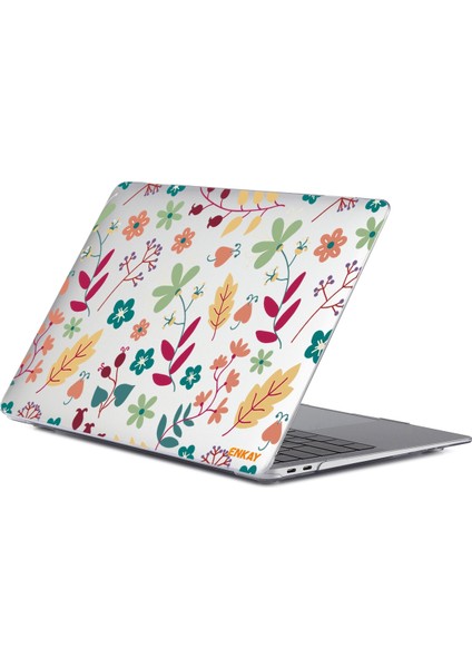 MacBook Pro 15.4 Inç A1707 Için Enkay Çiçek Kılıf Takım Elbise
