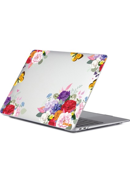 MacBook Pro 15.4 Inç A1707 Için Enkay Çiçek Kılıf Mor