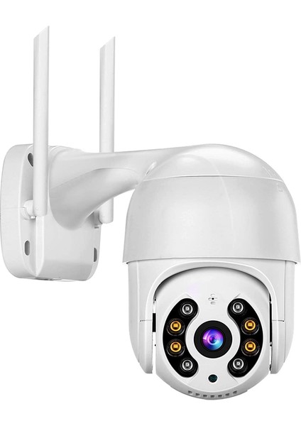 2mp 1080P Hd Gözetleme Kamerası 4x Dijital Zoom, Led, Wifi/ethernet Kablosu, A8L, Icsee App, Sd Kart (128G'YE Kadar)/bulut Depolama, Beyaz