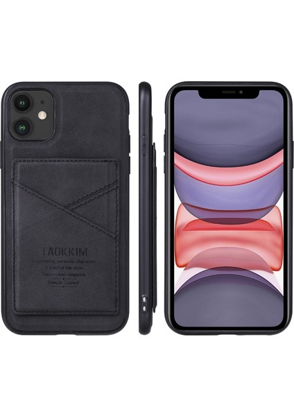 Apple Iphone 11 Için Kart Yuvalı Tpu Telefon Kılıfı - Siyah (Yurt Dışından)