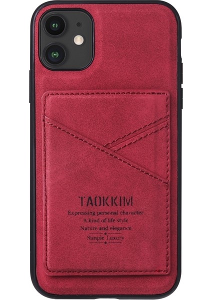 Apple Iphone 11 Için Kart Yuvalı Tpu Telefon Kılıfı - Kırmızı (Yurt Dışından) modelleri