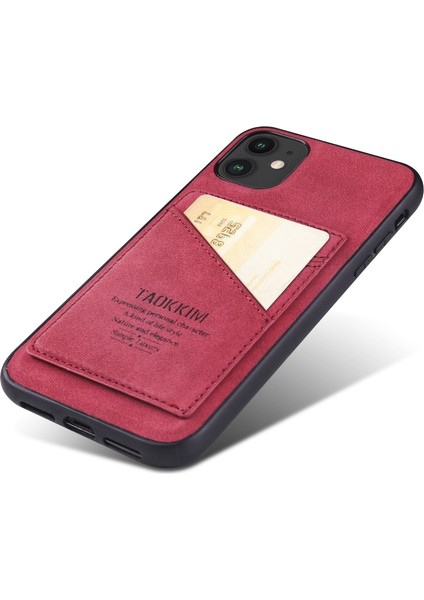 Apple Iphone 11 Için Kart Yuvalı Tpu Telefon Kılıfı - Kırmızı (Yurt Dışından) indirimleri