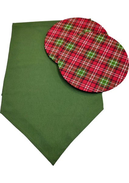 Haki Runner Ekose Desenli 2'li Supla Set