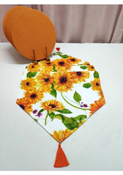 Ayçiçeği Desenli Runner 2'li Supla Set