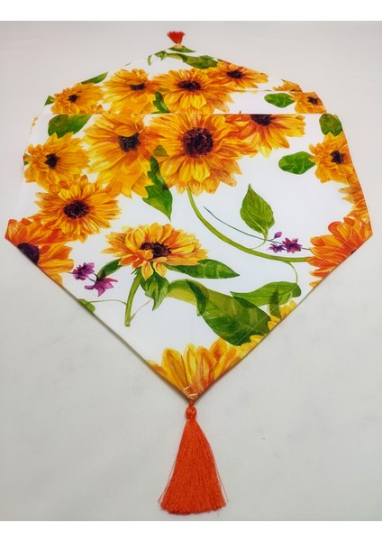 Ayçiçeği Desenli Runner 2'li Supla Set modelleri