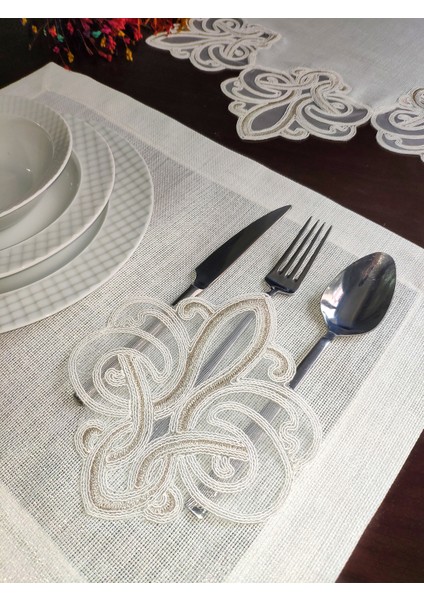 4 Adet Viento Model Simli Keten Amerikan Servis ve Runner Seti fiyatları