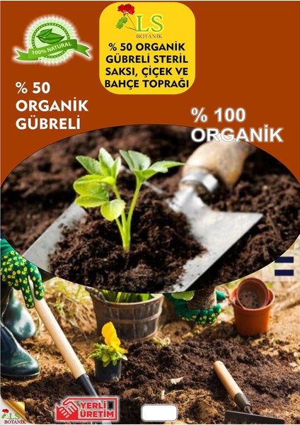 LS BOTANİK Ls Botani̇k Gübreli̇ Steri̇l Saksi, Çi̇çek ve Bahçe Topraği 3,5 Li̇tre