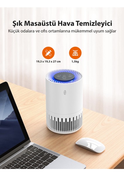 TT-AP001 Gerçek HEPA Filtreli 3’ü 1 arada Masaüstü Hava Temizleme Cihazı