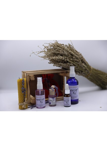 Lavanta Seti 1 ( Kolonya ,oto Koku,balmumu Mum,lavanta Yağı,lavanta Çiçek Suyu
