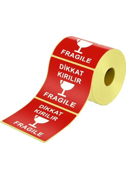 Di̇kkat Kırılır Eti̇keti̇ 80X80 mm 250'Lİ