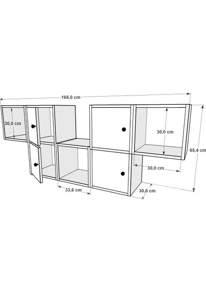 Rafli Kapakli Duvar Rafi Beyaz 170 cm DVR-1115-Ç fiyatları