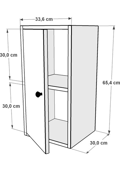 Dolapli Duvar Rafi Beyaz 35 cm DVR-1041-Ç fiyatları