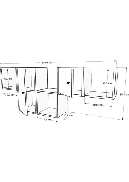 Rafli Dolapli Duvar Rafi Beyaz 170 cm DVR-1107-Ç fiyatları