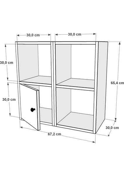 Kitaplikli Kapakli Duvar Rafi Beyaz 70 cm DVR-1053-Ç modelleri