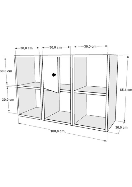 Kitaplikli Kapakli Duvar Rafi Beyaz 100 cm DVR-1061-Ç modelleri