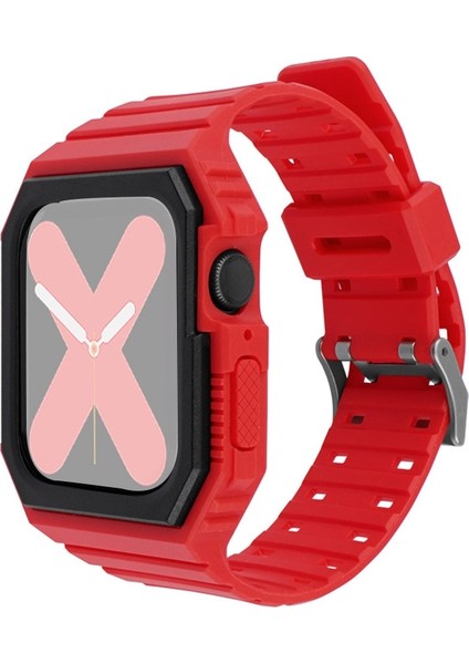 Apple Watch Uyumlu Serisi 7 41MM Için Kılıfı ile Silikon Kayış