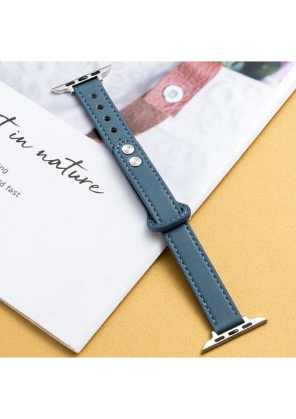 Deri Apple Watch Uyumlu Serisi 7 45MM Için Çift Toka Askı