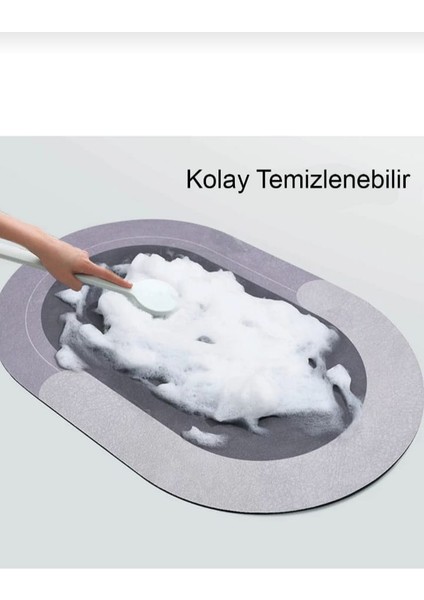 Diatomit 3.5 mm Kauçuk Kaymaz Taban Süper Emici Abdest Banyo Paspası Diyatom Paspas 40X60 cm modelleri