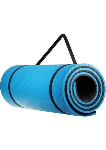 16 mm Pilates Yoga Kamp Matı Taşıma Askılı Mavi Siyah modelleri