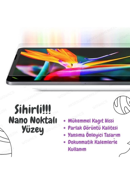 wowacs Apple iPad Pro 12.9 Inç 2021 (5.nesil) Uyumlu Paperlike Kağıt Hissi Yazım Çizim Ekran Koruyucu Film