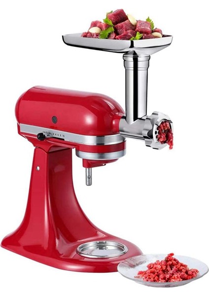 Kitchenaid Stand Mikserler Için Gıda Öğütücü Ataşmanı, Kıyma Ataşmanları, Sosis Doldurma Tüpleri, 4 Öğütme Plakası(Yurt Dışından)