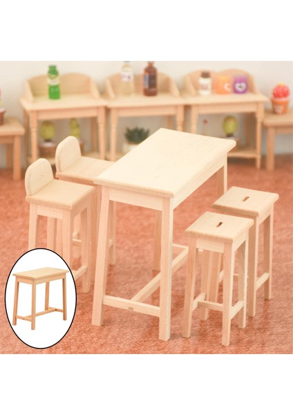 1/12 Ölçekli Minyatür Yemek Mobilya Dollhouse Oyuncak Doğum Günü Hediyeleri Için Çift Masa (Yurt Dışından)