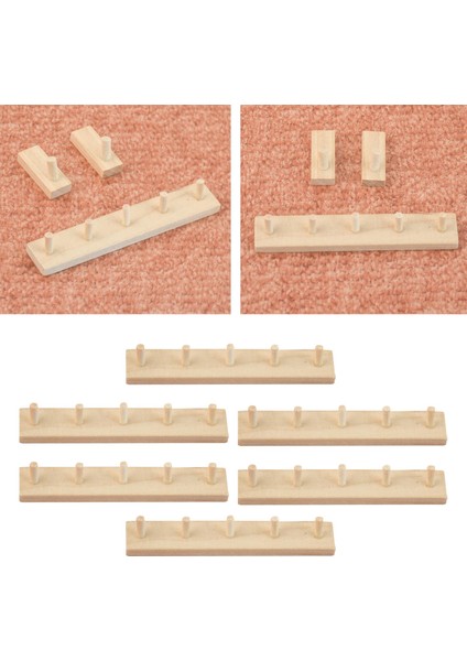 6x Minyatür Ahşap Ceket Kanca 1:12 Dollhouse Pretend Oyna Dekorasyon Kanca Raylı Pretend (Yurt Dışından) modelleri