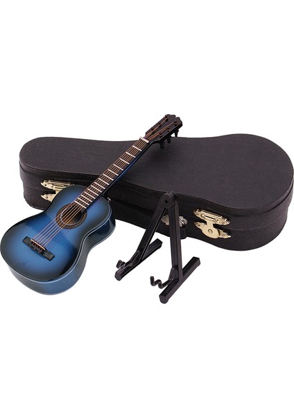 Minyatür Gitar Standı ve Durumda Doğum Günü Hediyeleri Için Dollhouse Dekorasyon Mavi (Yurt Dışından)