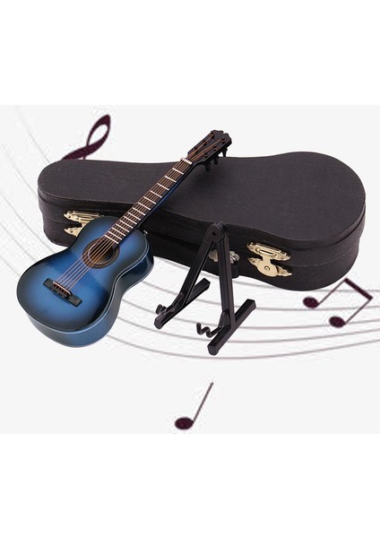 Minyatür Gitar Standı ve Durumda Doğum Günü Hediyeleri Için Dollhouse Dekorasyon Mavi (Yurt Dışından)