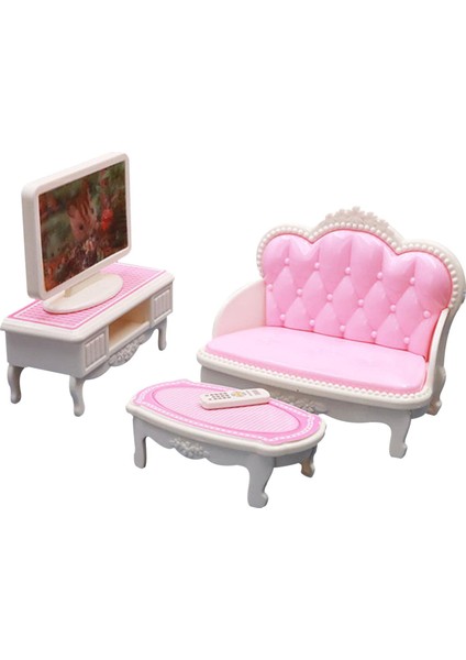 Dollhouse Mobilya, Pembe Plastik Tv Paly House Bebek Evi Paskalya Için Set (Yurt Dışından)