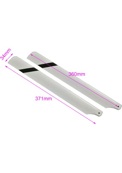 2x Ana Rotor Bıçak 360MM Diy Cam Elyaf 450L 480 Helikopter Uçak Için (Yurt Dışından)