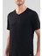 Silver V Yaka Kısa Kol Siyah T-Shirt 9308 1
