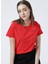 Bisiklet Yaka Regular Fit Kırmızı Kadın T-Shirt - K-Metis-Y 2